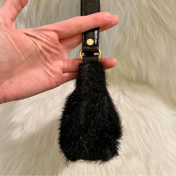 Kate Spade Black Faux Fur Shoulder Bag - Picture 4 of 7
